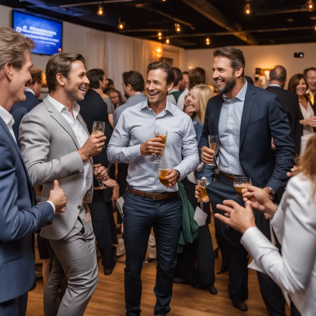 entrepreneurs mixing and meeting at a networking event in California