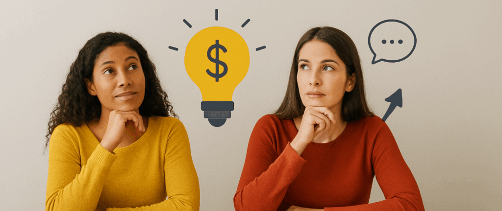 Women considering their business ideas and turning them into a Payday